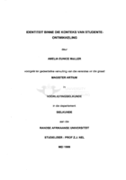 Identiteit binne die konteks van studente-ontwikkeling