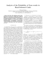 Analysis of the probability of sync-words in Reed-Solomon codes