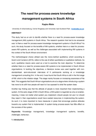 The need for process-aware knowledge management systems in South Africa