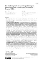 The Mediating Role of Knowledge Sharing on Social Capital and Product Innovation among Tourism SMEs