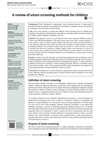 A review of vision screening methods for children