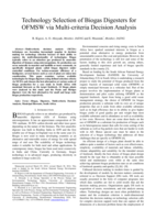 Technology selection of biogas digesters for OFMSW via multi-criteria decision analysis