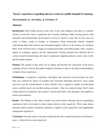 Nurses’ experiences regarding adverse events in a public hospital in Gauteng