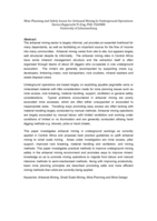 Mine planning and safety issues for artisanal mining in underground operations
