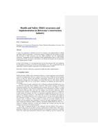 Health and safety (H&S) awareness and implementation in Botswana's construction industry