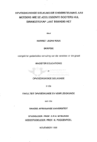 Opvoedkundige sielkundige ondersteuning aan moeders wie se adolessente dogters hul swangerskap laat beëindig het