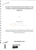 The effect of flexion distraction therapy of the sacroiliac joints on quadriceps femoris muscle strength
