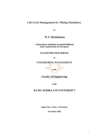 Life cycle management for mining machinery