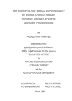 The domestic and social empowerment of South African women through gender-specific literacy programmes