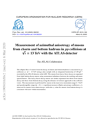 Measurement of azimuthal anisotropy of muons from charm and bottom hadrons in pp collisions at p s = 13 TeV with the ATLAS detector