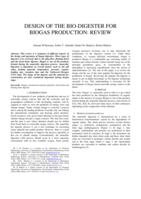 Design of the bio-digester for biogas production : review