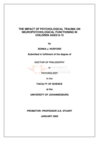 The impact of psychological trauma on neuropsychological functioning in children aged 8-13