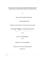 Factors that influence job engagement among heads of departments at secondary schools in Eldorado Park