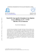 Search for top squarks decaying to tau sleptons in pp collisions at p s = 13 TeV with the ATLAS detector
