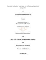 Individual facilitation: a personal and professional leadership perspective.