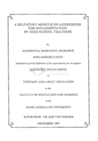 A self-study module on aggression for implementation by high school teachers