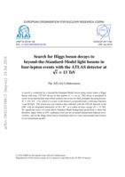 Search for Higgs boson decays to  beyond-the-Standard-Model light bosons in four-lepton events with the ATLAS detector at √s = 13 TeV