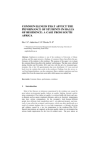 Common illness that affect the peformance of students in halls Of residence : a case from South Africa