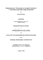 Moedersorg by "Onvermoë-om-te-gedy"-sindroom : 'n opvoedkundig sielkundige perspektief