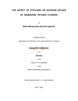 The effect of ethylene on sucrose-uptake by senescing petunia flowers.