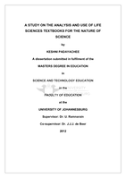 A study on the analysis and use of life sciences textbooks for the nature of science