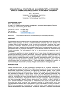 Organisational structure and management style : perceived effects on employee productivity at an urban university