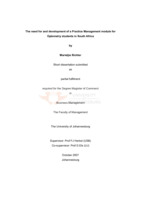 The need for and development of a practice management module for optometry students in South Africa