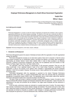 Employee performance management at a South African government organization