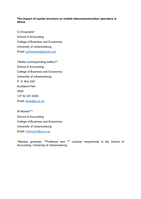 The impact of capital structure on mobile telecommunication operators in Africa