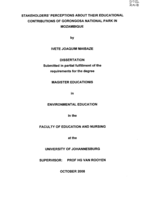 Stakeholders' perceptions about their educational contributions of Gorongosa National Park in Mozambique