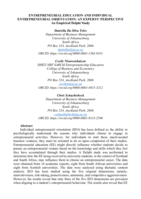 Entrepreneurial education and individual entrepreneurial orientation : an experts’ perspective an empirical Delphi study