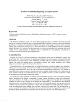 Feeder's load balancing using an expert system