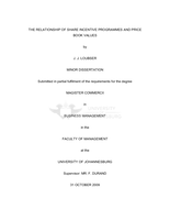 The relationship of share incentive programmes and price book values