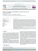 Numerical simulation and optimization of p-NiO/n-TiO2 solar cell system using SCAPS