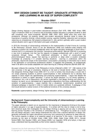 Why design cannot be taught: graduate attributes and learning in an age of super-complexity