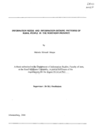 Information needs and information-seeking patterns of rural people in the Northern Province