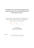 The importance of dry needle insertion time in the treatment of active trigger points in the trapezius muscle