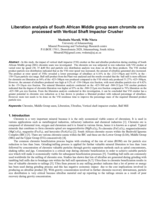 Liberation analysis of South African middle group seam chromite ore processed with vertical shaft impactor crusher