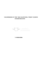 The experiences of first year occupational therapy students in higher education