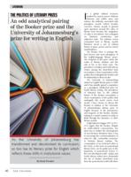 The politics of literary prizes : An odd analytical pairing of the Booker prize and the University of Johannesburg’s prize for writing in English