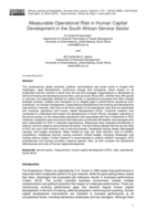 Measurable operational risk in human capital development in the South African service sector