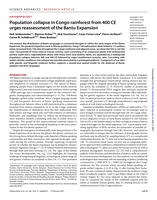 Population collapse in Congo rainforest from 400 CE urges reassessment of the Bantu Expansion