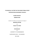 Psychosocial factors that influence female sport participation in secondary schools