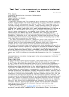 'Taxi! Taxi!' — the protection of car shapes in intellectual property law