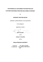 The incidence of concurrent psychopathology in patients suffering from irritable bowel syndrome
