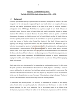 Opposing apartheid through sport: the role of SACOS in South African sport, 1982-1992.