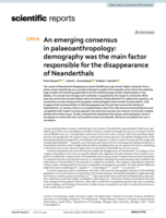 An emerging consensus in palaeoanthropology : demography was the main factor responsible for the disappearance of Neanderthals