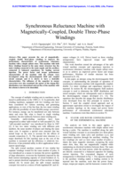 Synchronous reluctance machine with magnetically-coupled, double three-phase windings