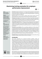 Maximising training evaluation for employee performance improvement