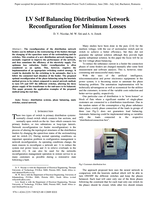 LV self balancing distribution network configuration for minimum losses
